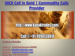 MCX Call in Gold | Commodity Calls Provider
