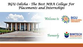 BGU Odisha - The Best MBA College For Placements and Internships(