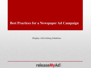 Best Practices for Newspaper Ad Campaign