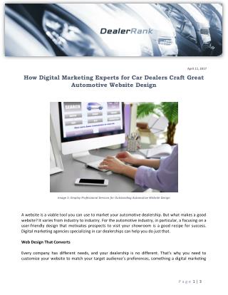 How Digital Marketing Experts for Car Dealers Craft Great Automotive Website Design