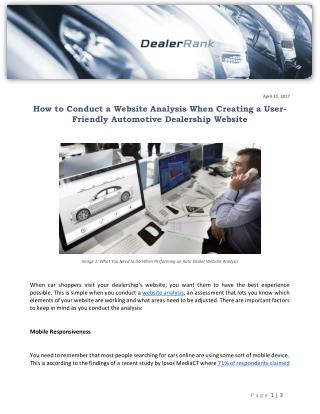 How to Conduct a Website Analysis When Creating a User-Friendly Automotive Dealership Website