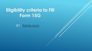 How to Download Form 15G Online