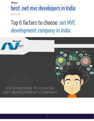 Top 6 factors to choose .net MVC development company in India - 9series