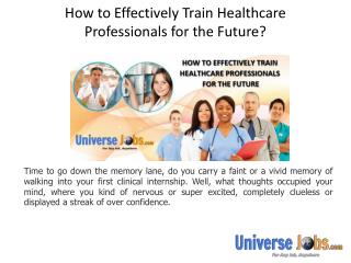 How to Effectively Train Healthcare Professionals for the Future?