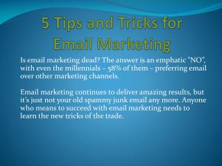 5 Tips and Tricks for Email Marketing