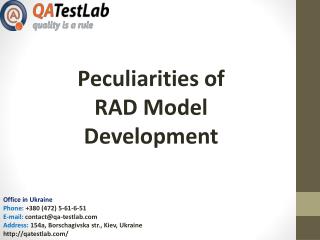 Peculiarities of RAD Model Development