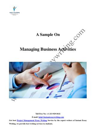 Sample Report on Managing Business Activities By Instant Essay Writing
