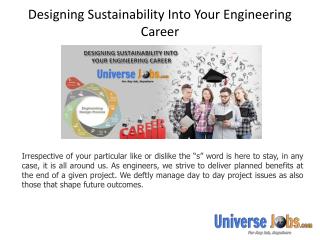 Designing Sustainability Into Your Engineering Career