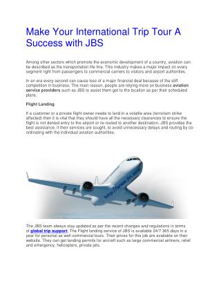 Make your international trip with JBS
