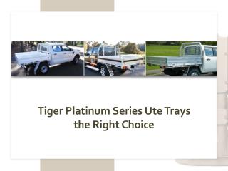 Tiger Platinum Series Ute Trays the Right Choice