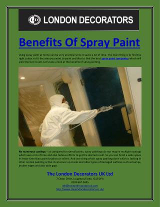 Benefits Of Spray Paint