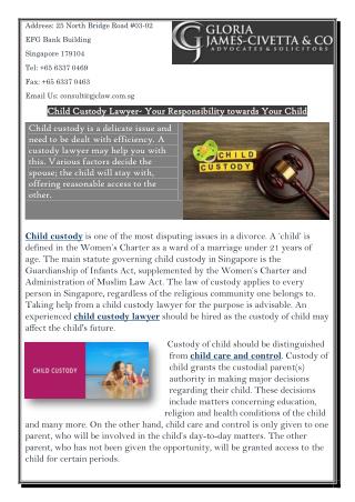 Child Custody Lawyer- Your Responsibility towards Your Child