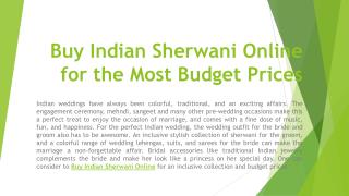 Buy Indian Sherwani Online