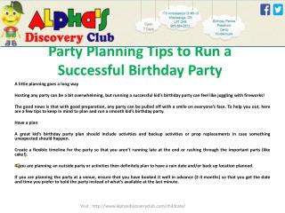Party Planning Tips to Run a Successful Birthday Party