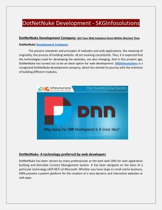 Dotnetnuke Development Company Services | Dnn Module Development