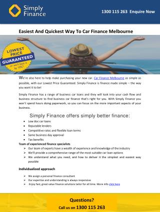 Easiest And Quickest Way To Car Finance Melbourne