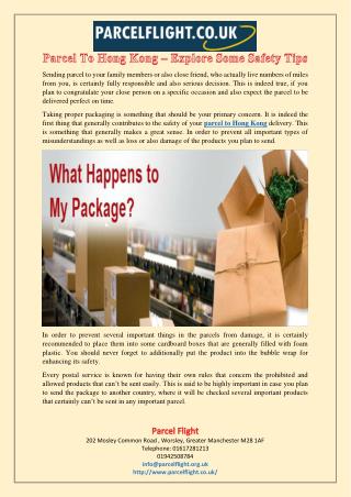 Parcel To Hong Kong – Explore Some Safety Tips