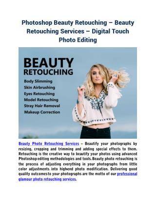 Photoshop beauty retouching – beauty retouching services – digital touch photo editing