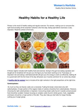 Healthy Habits for a Healthy Life