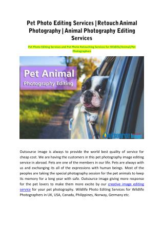 Pet Photo Editing Services | Retouch Animal Photography | Animal Photography Editing Services