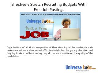 Effectively Stretch Recruiting Budgets With Free Job Postings