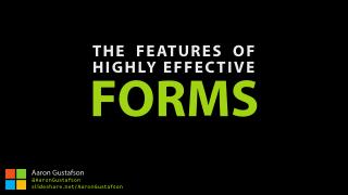 The Features of Highly Effective Forms [An Event Apart Nashville 2016]
