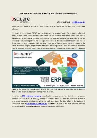 Manage your business smoothly with the ERP Intact Bsquare