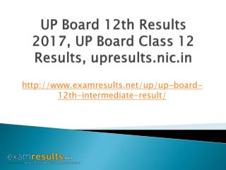UP Board 12th Results 2017, UP Intermediate Results 2017