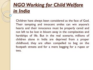 NGO Working for Child Welfare in India