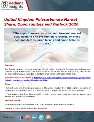 United Kingdom Polycarbonate Market Analysis and Overview 2020