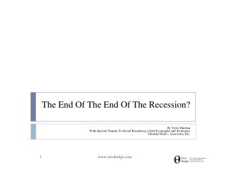 The End Of The End Of The Recession