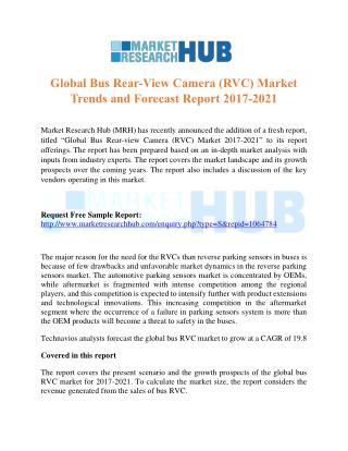 Global Bus Rear-View Camera (RVC) Market Trends and Forecast Report 2017-2021