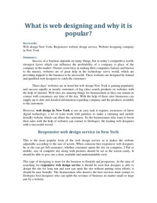What is web designing and why it is popular?