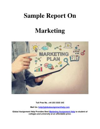 Sample Report on Marketing by Global Assignment Help