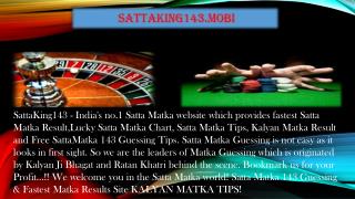 World's Best Satta Matka Site is SattaKing143