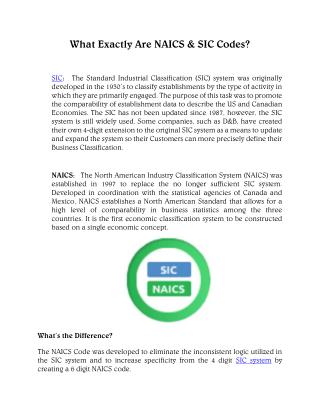 What Exactly Are NAICS and SIC Codes?