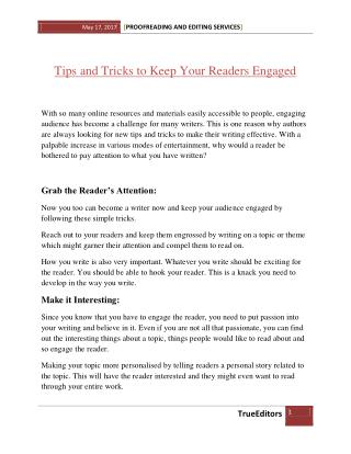 Tips and Tricks to Keep Your Readers Engaged