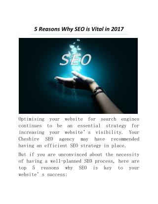 5 Reasons Why SEO is Vital in 2017