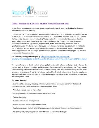 Global Residential Elevators Market Research Report 2017