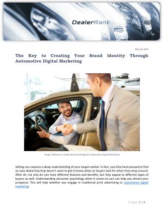 The Key to Creating Your Brand Identity Through Automotive Digital Marketing