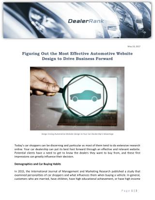 Figuring Out the Most Effective Automotive Website Design to Drive Business Forward