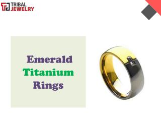 Emerald Titanium Ring Jewelry - Tribal Jewelry