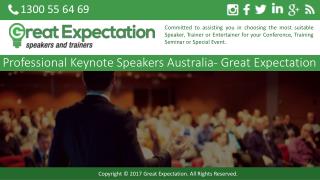 Professional Keynote Speakers Australia- Great Expectation