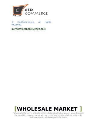 Wholesale Market | WooCommerce Extension – CedCommerce