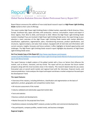 Global Nuclear Radiation Detectors Market Professional Survey Report 2017