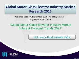 Global Motor Glass Elevator Industry Forecast & Trends 2021