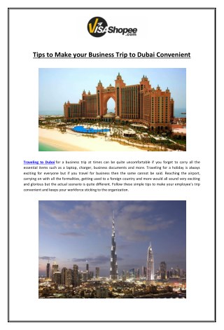 Tips to Make your Business Trip to Dubai Convenient