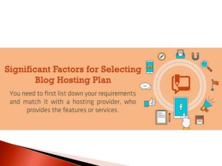 Significant Factors for Selecting Blog Hosting Plan