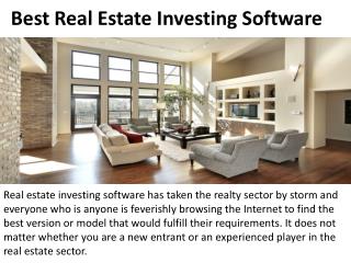 Best Real Estate Investing Software