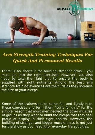 Arm Strength Training Techniques For Men